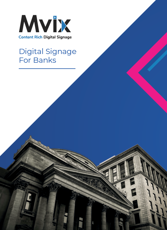 mvix digital signage for banks brochure front page cover