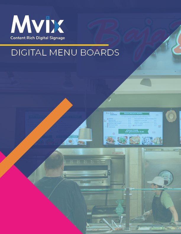 mvix digital menu boards brochure front page