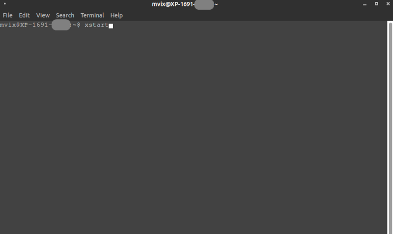 Typing xstart on the terminal window will xstart the firmware on the Xhibit hardware