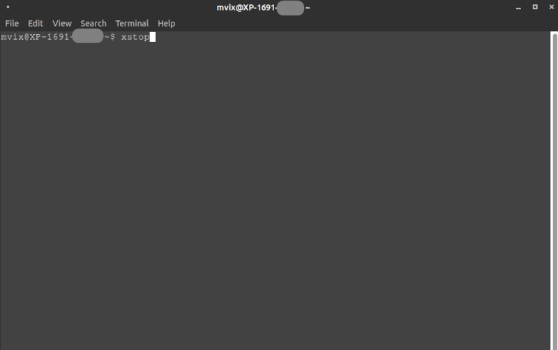 Typing xstop on the terminal window will prevent the firmware from starting on the Xhibit hardware