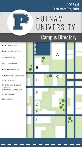 University Campus Directory Digital Signage Example