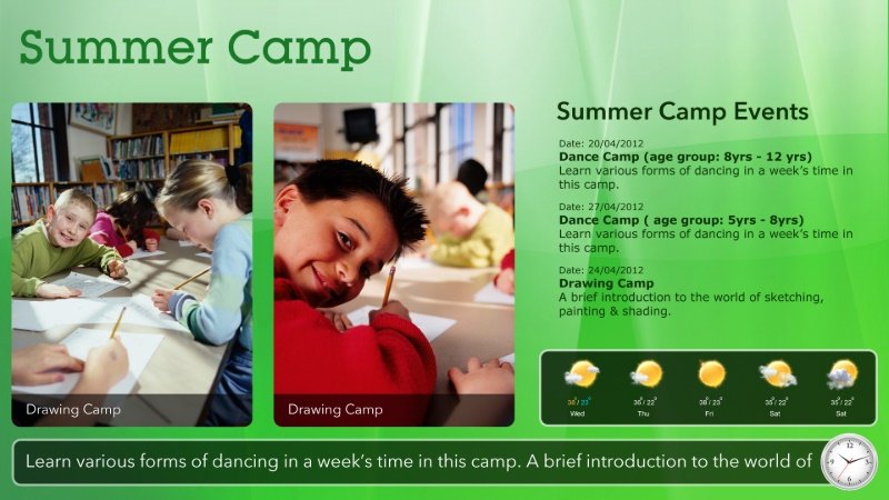 Summer Camp Digital Signage