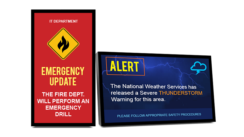 Example of Emergency Content on Digital Display