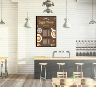 Digital menu board for a coffee house