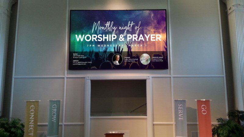 Top 5 Places to Put Digital Signage in Worship Centers