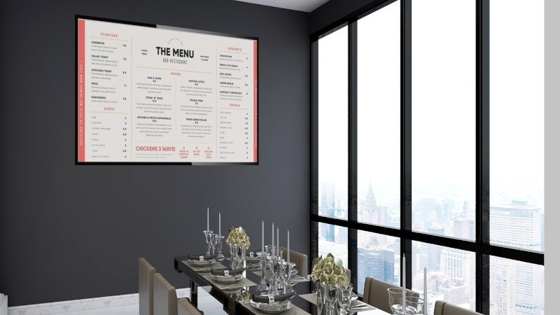 digital signage for restaurants