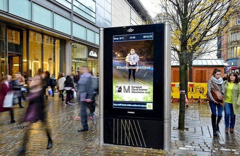 Outdoor Digital Signage Software Solution advertising to the public