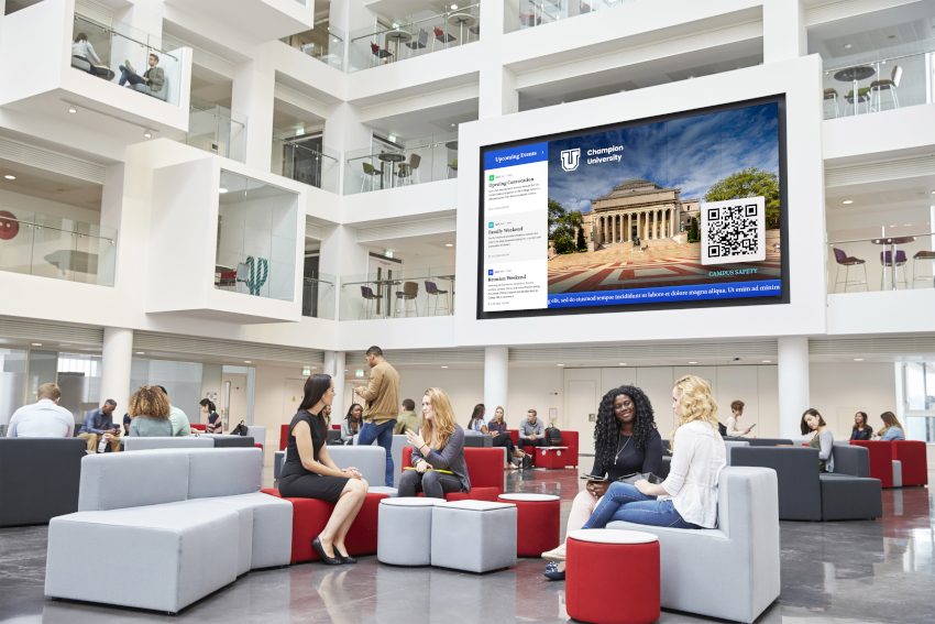 Large video display for a university