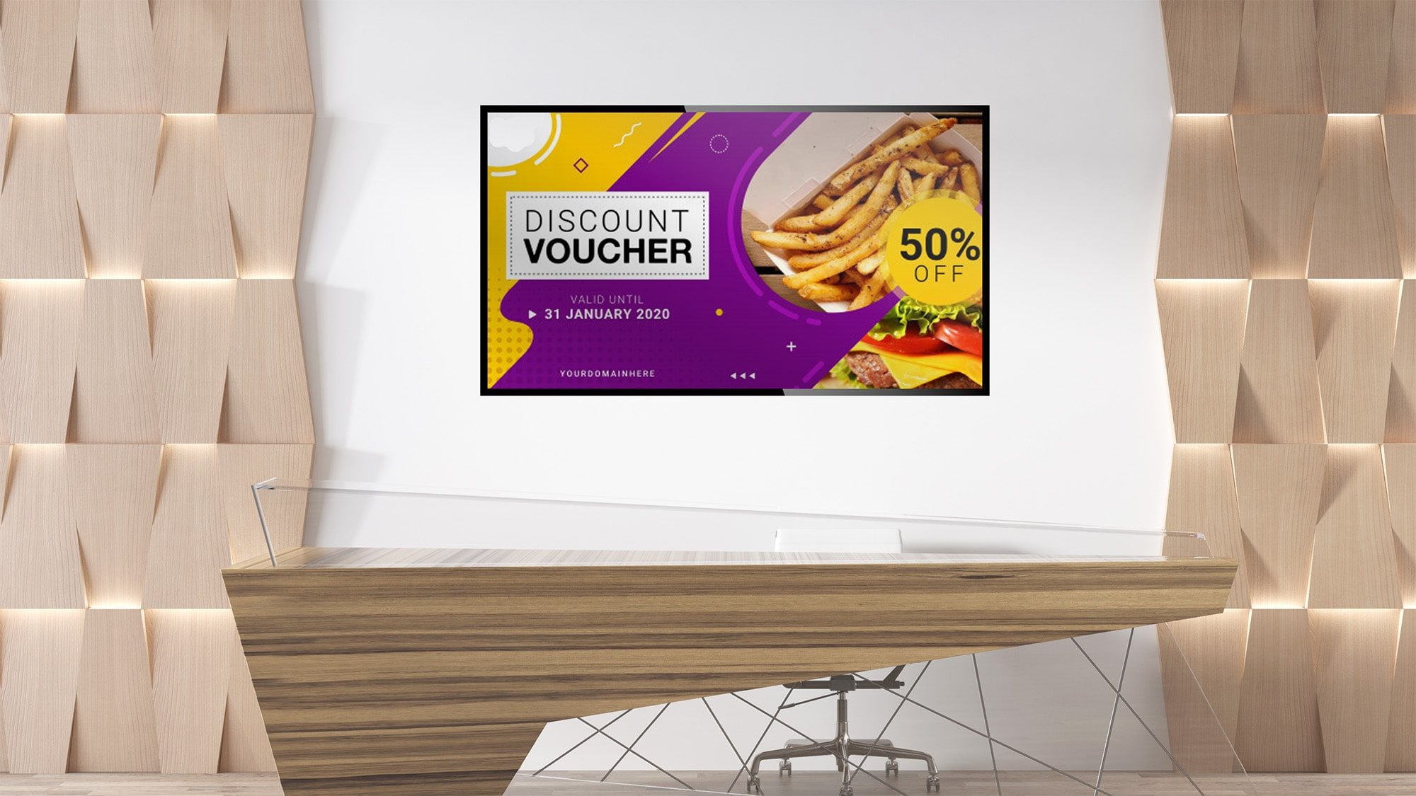 Digital Signage Announcement Voucher Example